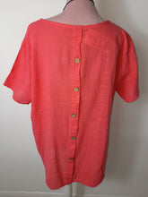 Load image into Gallery viewer, Coral Button Back Cotton Top With Necklace
