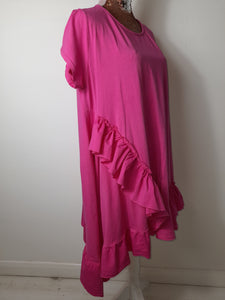 Cerise  Frill Dress/Top