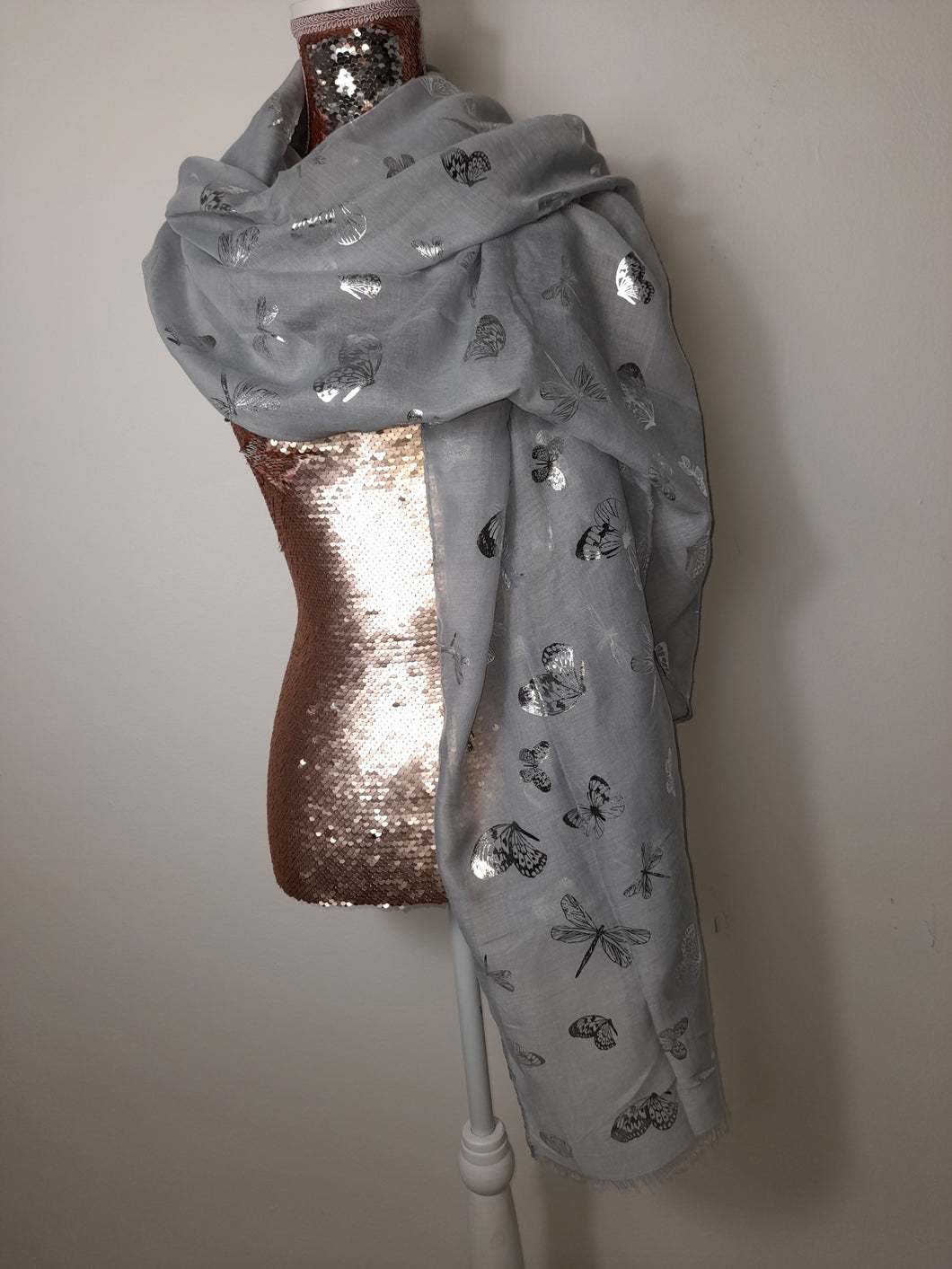 White And Silver Scarf