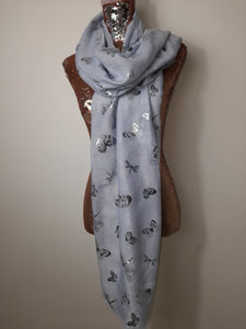 Corn Blue And Silver Scarf