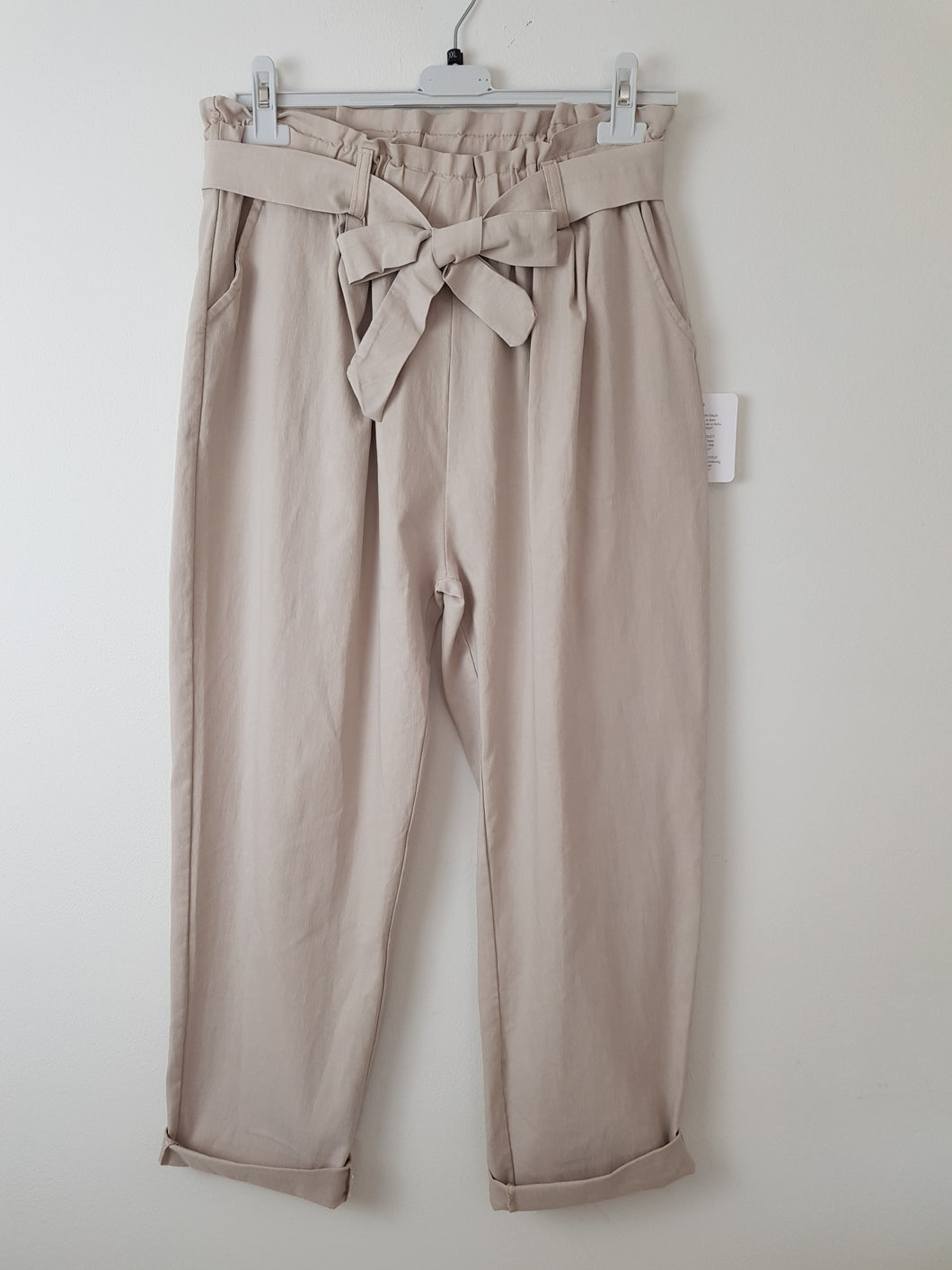 Italian Paper Bag Beige Magic Trousers 14/18