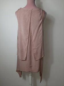 Italian Pink Sleeveless top With Slit Back