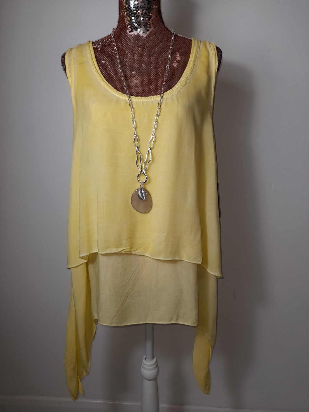 Italian Lemon Double Layer Sleeveless top