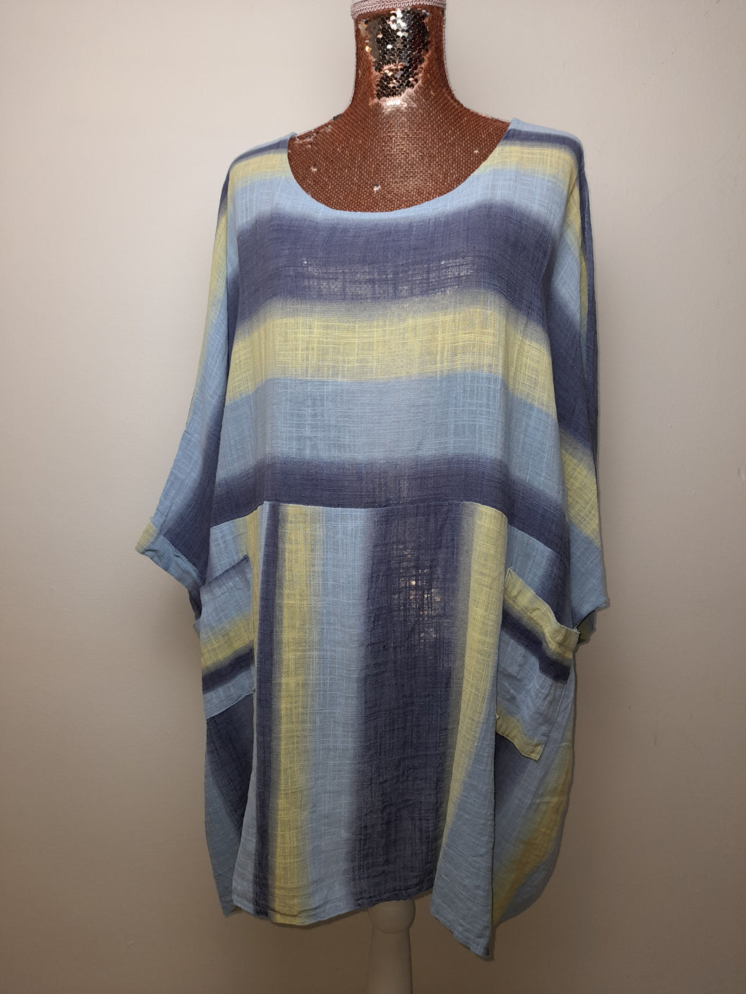 Blues And yellow Mexican Style Top