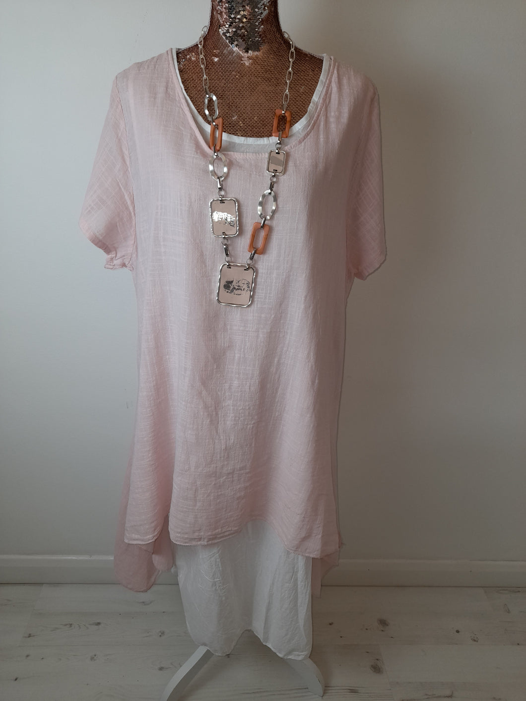 Baby Pink Layered Cotton Dress