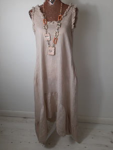 Beautiful Beige Italian Linen Dress