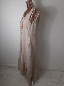 Beautiful Beige Italian Linen Dress