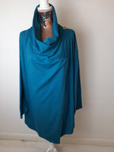 Load image into Gallery viewer, Italian Teal Wrap Around Cowl Neck
