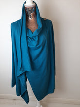 Load image into Gallery viewer, Italian Teal Wrap Around Cowl Neck
