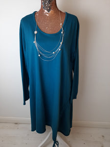 Italian Teal Cotton Drawstring Slouchy Dress