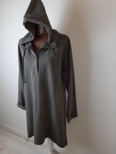 Load image into Gallery viewer, Khaki Hooded Angel Wing Back Long Top/Dress
