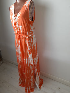Orange And White Tie Dye Dress