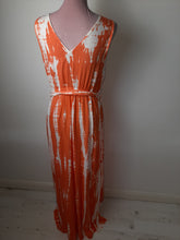 Load image into Gallery viewer, Orange And White Tie Dye Dress
