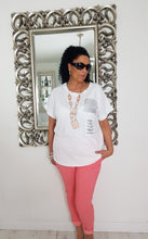 Load image into Gallery viewer, White Sequin Short Sleeve T/Shirt
