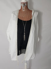 Load image into Gallery viewer, Italian White Sequin XO Hooded Jacket
