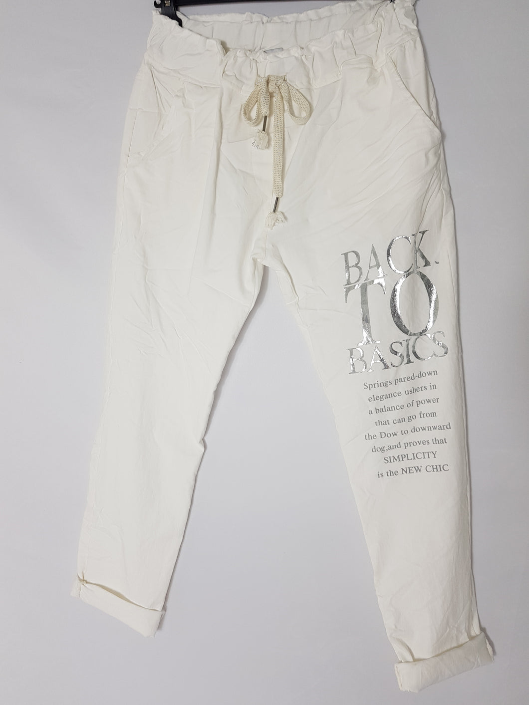 Cream magic Trouser Back to Basics Logo Leg 10/16
