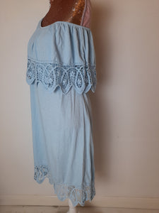 Baby Blue Bardot Dress