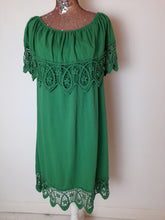 Load image into Gallery viewer, Emerald Green Bardot Dress
