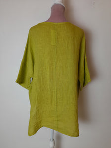 Italian  Linen Button Top