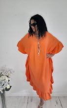 Load image into Gallery viewer, Orange Frill Dress
