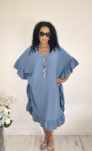 Denim Blue Frill Dress