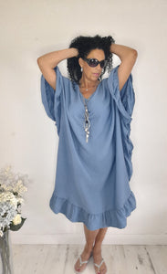 Denim Blue Frill Dress