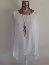 Load image into Gallery viewer, White Silk Batwing Top
