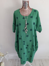 Load image into Gallery viewer, Green Cotton Spot Dress
