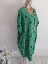 Load image into Gallery viewer, Green Cotton Spot Dress
