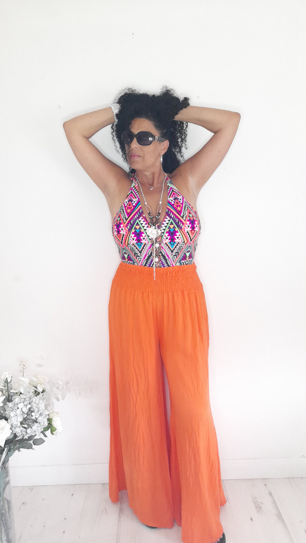 Orange Palazzo Trousers