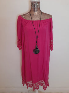 Cerise Bardot Dress