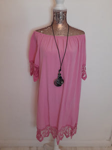 Pink Bardot Dress