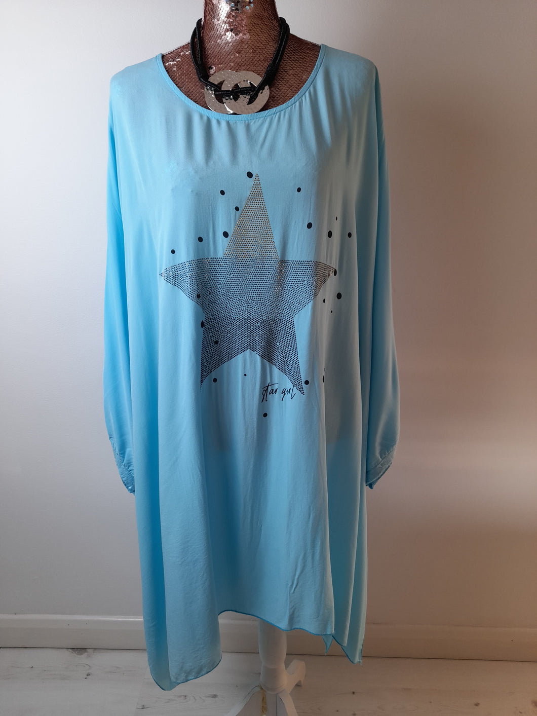 Turquoise Studded Star Top/Coverup