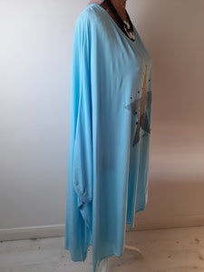 Turquoise Studded Star Top/Coverup