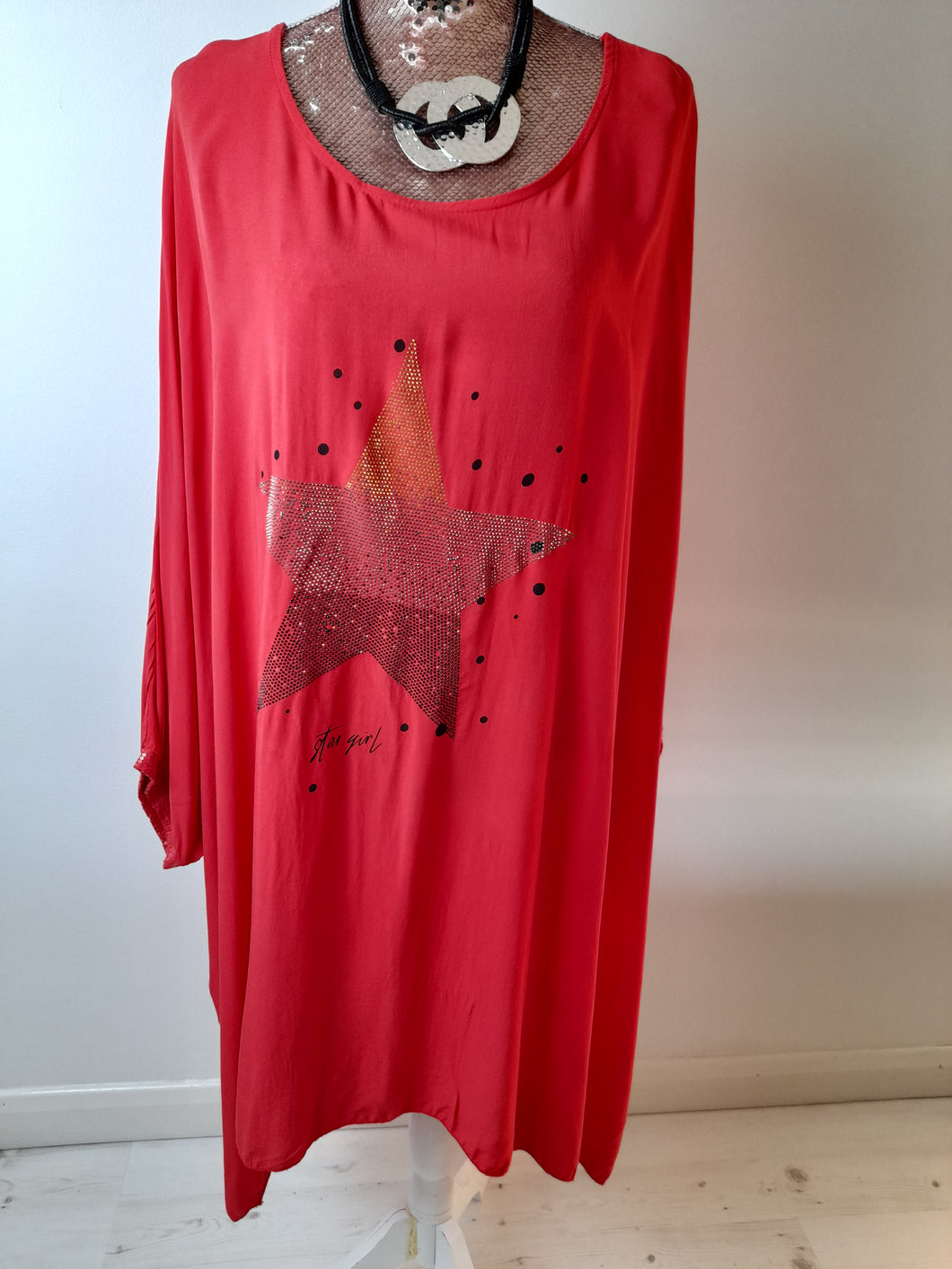 Burnt Orange Sudded Star Top/Coverup