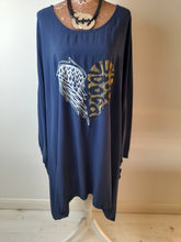 Load image into Gallery viewer, Navy Heart/Wing Studded Top
