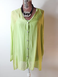 Lime Green Silk Shirt