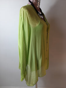 Lime Green Silk Shirt