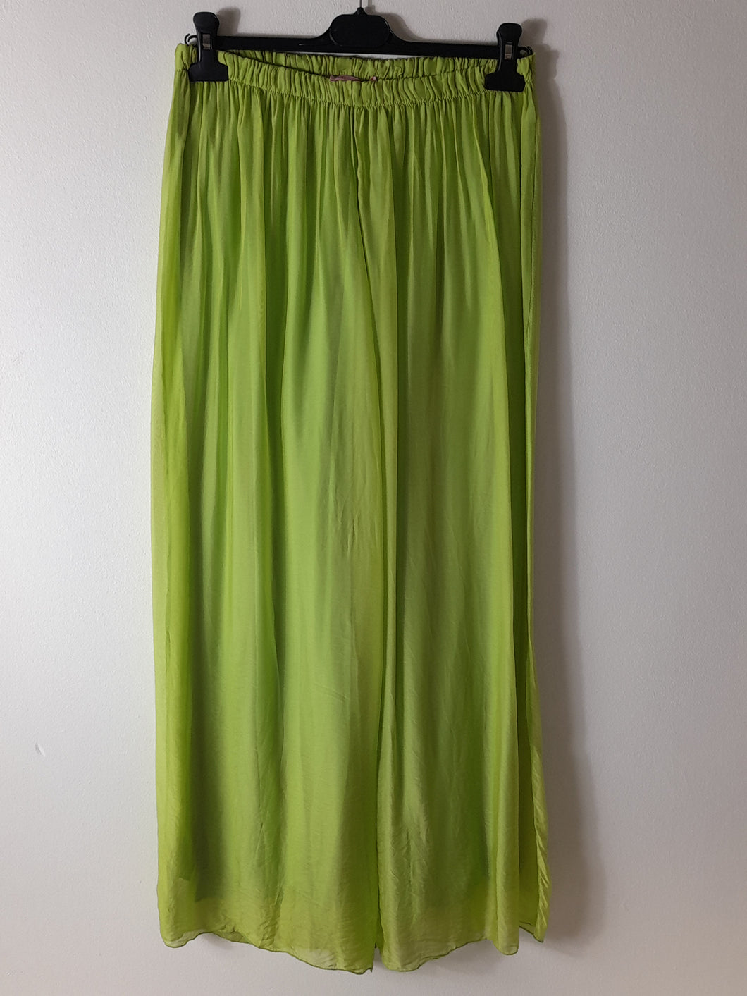 Lime green Silk Palazzo Trouser