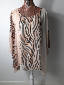 Animal Print Batwing Top