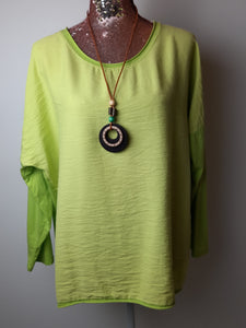 Lime Green Long Sleeve Top