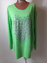 Load image into Gallery viewer, Lime Green Heart And Pearl Jumper
