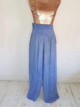 Load image into Gallery viewer, Italian blue silk trouser
